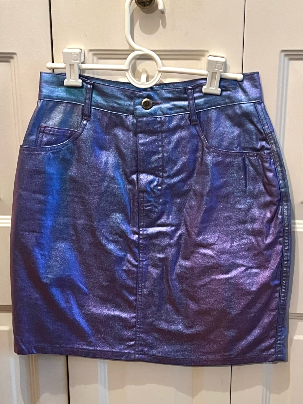 Palmer Australia vintage blue purple metallic iridescent skirt small
